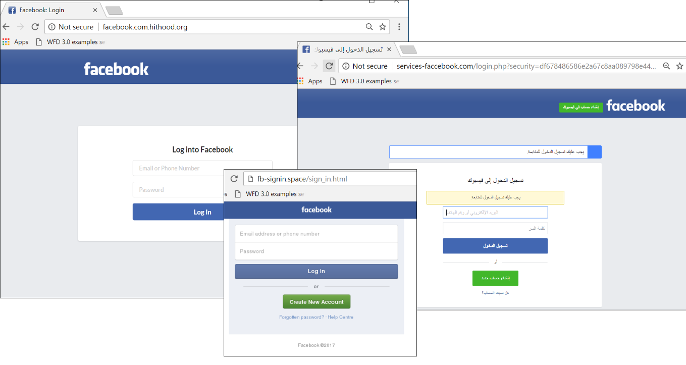 Phishing page that mimic the Facebook