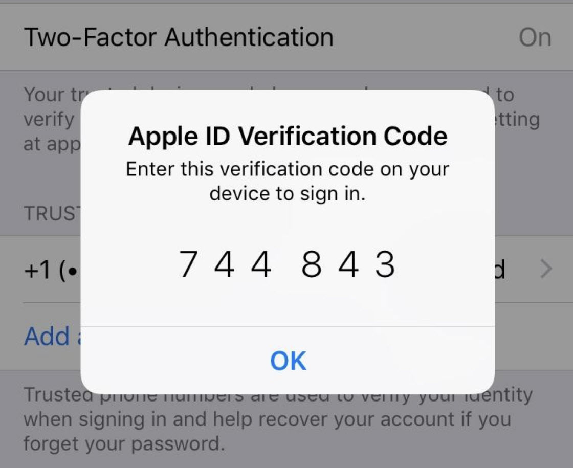 Apple verification code