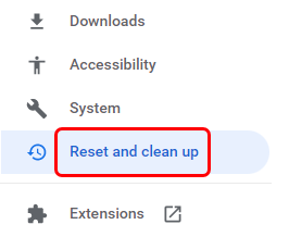 How to reset Google Chrome step 2