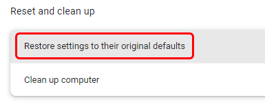 How to reset Google Chrome step 3