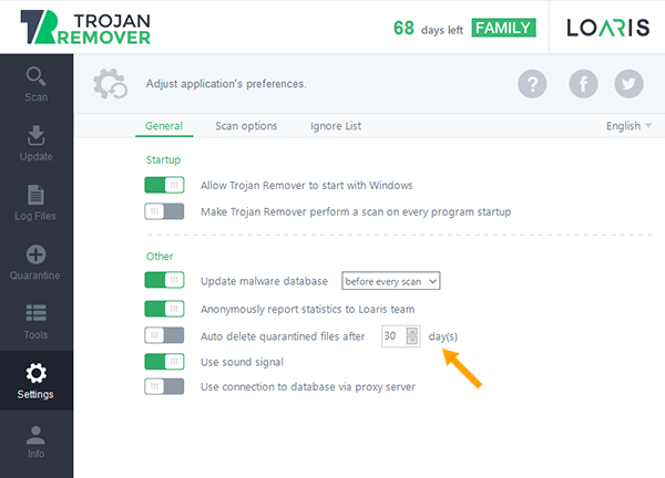 Loaris auto delete quarantine