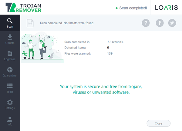 Trojan Virus Scan Complete
