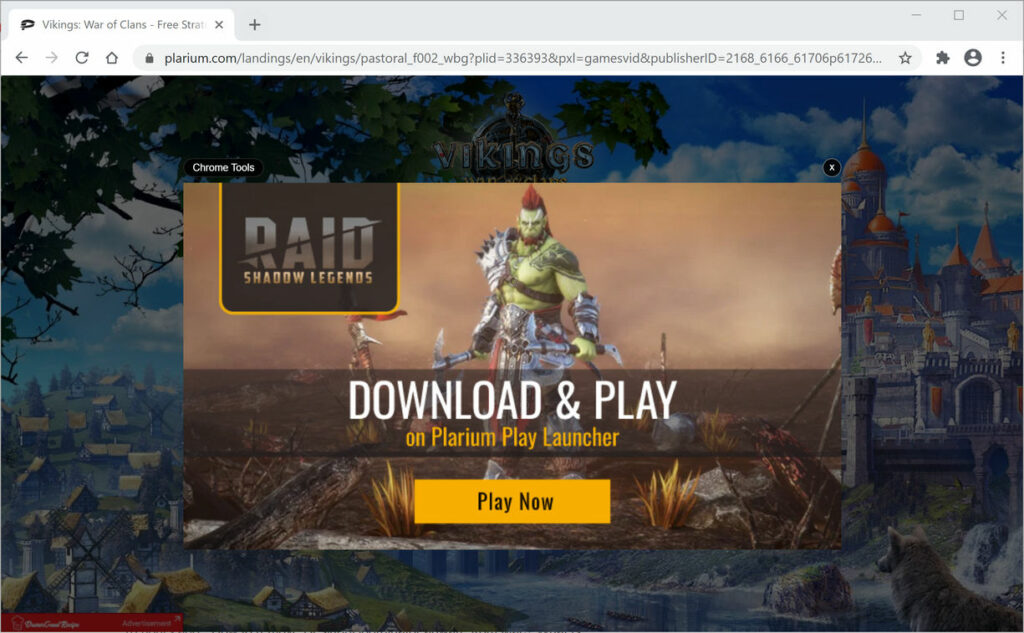 Adware opened the browser window with advertisement