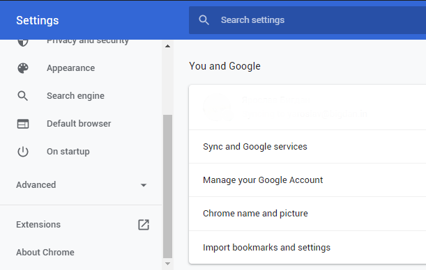 Reset Chrome browser