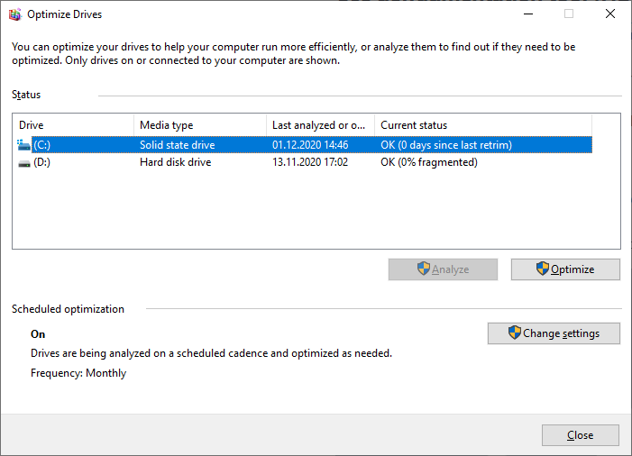 Drive optimization tool