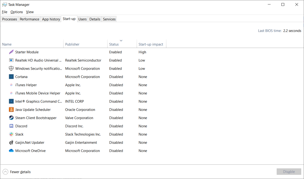 Task Manger in Windows