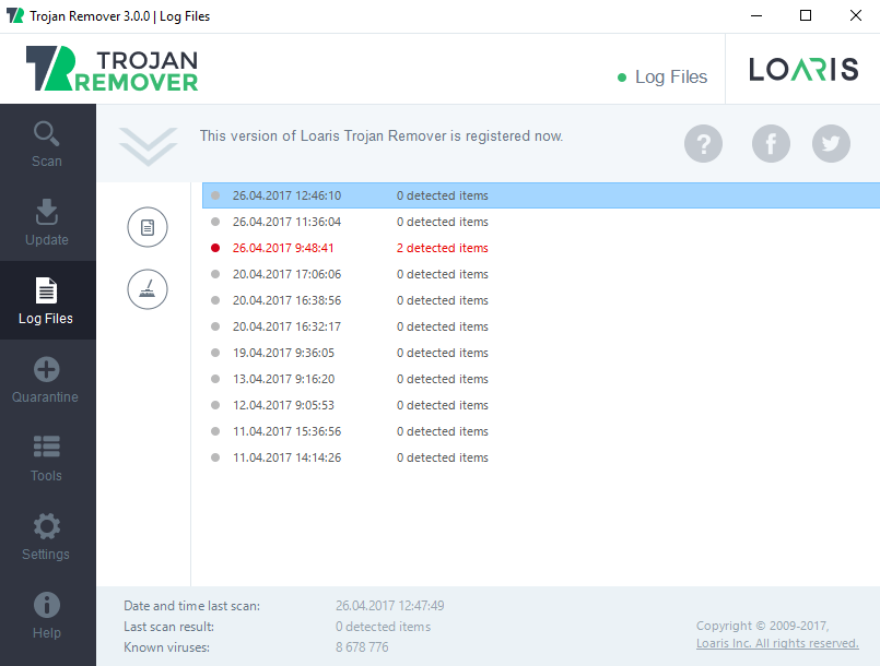 Loaris log files